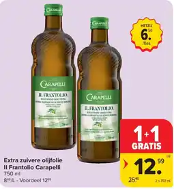 Carrefour Market Extra zuivere olijfolie Il Frantolio Carapelli aanbieding