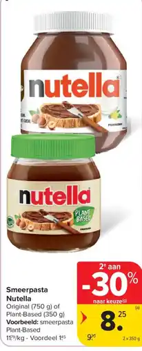 Carrefour Market Smeerpasta Nutella aanbieding