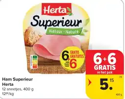 Carrefour Market Ham Superieur Herta aanbieding