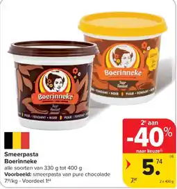 Carrefour Market Smeer pasta Boerinneke aanbieding