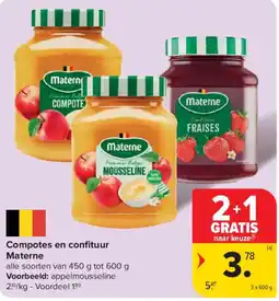 Carrefour Market Compotes en confituur Materne aanbieding