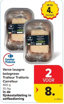 Carrefour Market Verse lasagne bolognese aanbieding