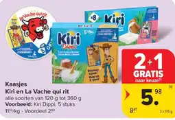 Carrefour Market Kaasjes Kiri en La Vache qui rit aanbieding