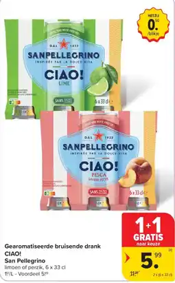 Carrefour Market Gearomatiserde bruisende drank Ciao! San Pellegrino aanbieding