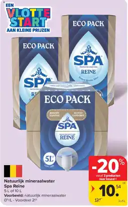 Carrefour Market Natuurlijk mineraalwater Spa Reine aanbieding