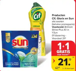Carrefour Market Cif, Glorix en Sun alle soorten aanbieding