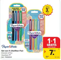 Carrefour Set van 4 viltstiften Flair aanbieding