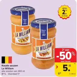 Carrefour Koude sauzen La William aanbieding