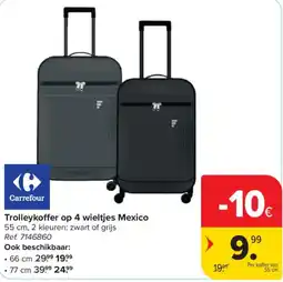 Carrefour Trolleykoffer op 4 wieltjes Mexico aanbieding