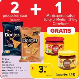 Carrefour Chips Doritos aanbieding
