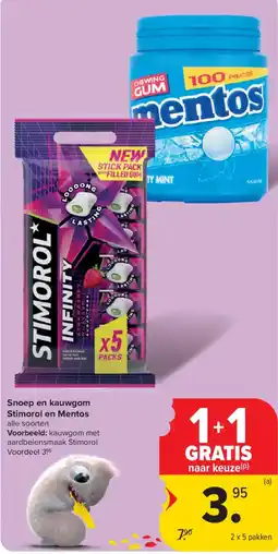 Carrefour Snoep en kauwgum Stimorol en Mentos aanbieding