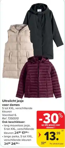 Carrefour Ultralicht jasje voor dames aanbieding