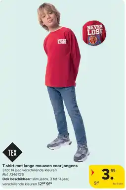 Carrefour T-shirt met lange mouwen voor jongens aanbieding