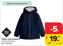 Carrefour Parka voor jongens aanbieding