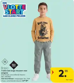 Carrefour Basic T-shirt met lange mouwen voor jongens aanbieding