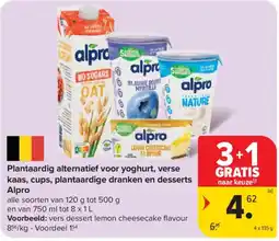 Carrefour Plantaardig alternatief voor yoghurt, verse kaas, cups, plantaardige dranken en desserts Alpro aanbieding