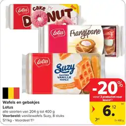 Carrefour Wafels en gebakjes Lotus aanbieding