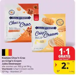 Carrefour Koekjes Choc'n Croc en Crisp'n Cream Jules Destrooper aanbieding