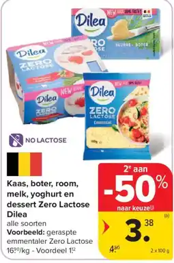 Carrefour Kaas, boter, room, melk, yoghurt en dessert Zero Lactose Dilea aanbieding