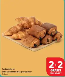 Carrefour Croissants en chocoladebroodjes pure boter aanbieding