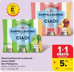 Carrefour Gearomatiseerde bruisende drank Ciao! San Pellegrino aanbieding