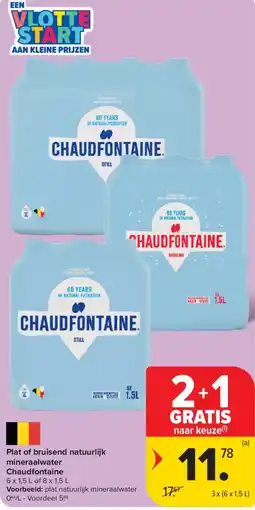 Carrefour Plat of bruisend natuurlijk mineraalwater Chaudfontaine aanbieding