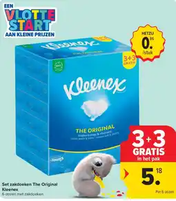 Carrefour Kleenex Set zakdoeken The Original aanbieding
