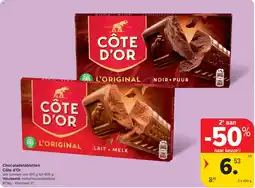 Carrefour Chocoladetabletten Côte d'Or aanbieding
