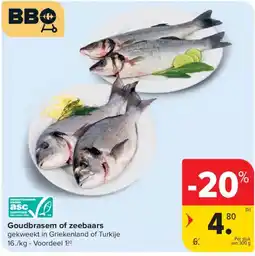 Carrefour Goudbrasem of zeebaars aanbieding