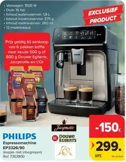 Carrefour Philips Espressomachine aanbieding