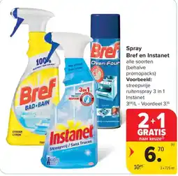 Carrefour Spray Bref en Instanet aanbieding