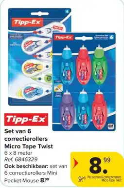 Carrefour Set van 6 correctierollers Micro Tape Twist aanbieding