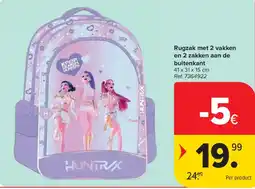 Carrefour Rugzak met 2 vakken en 2 zakken aan de buitenkant aanbieding