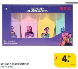 Carrefour Set van 4 markeerstiften aanbieding