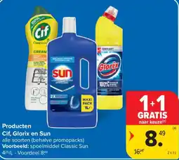 Carrefour Cif, Glorix en Sun aanbieding