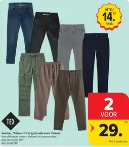 Carrefour Jeans-, chino- of cargobroek voor heren aanbieding