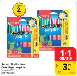 Carrefour Set van 12 viltstiften Color'Peps Long Life aanbieding