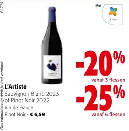 Colruyt L'Artiste Sauvignon Blanc of Pinot Noir aanbieding