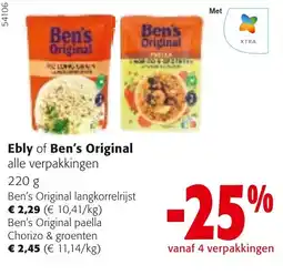 Colruyt Ebly of Ben's Original alle verpakkingen aanbieding