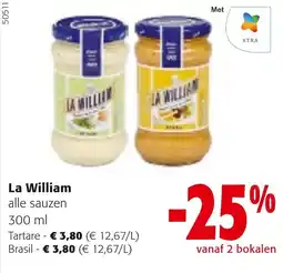 Colruyt La William alle sauzen aanbieding