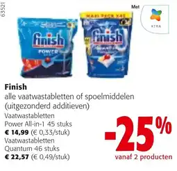 Colruyt Finish alle vaatwastabletten of spoelmiddelen aanbieding