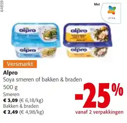 Colruyt Alpro Soya smeren of bakken & braden aanbieding