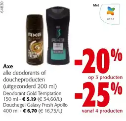 Colruyt Axe alle deodorants of doucheproducten aanbieding