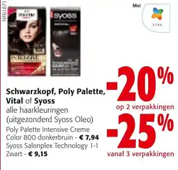 Colruyt Schwarzkopf, Poly Palette, Vital of Syoss aanbieding