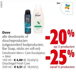 Colruyt Dove alle deodorants of doucheproducten aanbieding