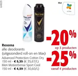Colruyt Rexona alle deodorants aanbieding
