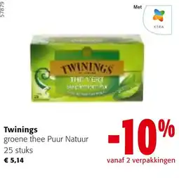 Colruyt Twinings groene thee Puur Natuur aanbieding