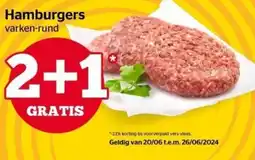 Spar Hamburgers varken-rund aanbieding