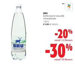 Colruyt Bru lichtbruinend natuurlijk mineraalwater aanbieding
