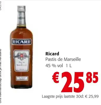 Colruyt Ricard Pastis de Marseille aanbieding